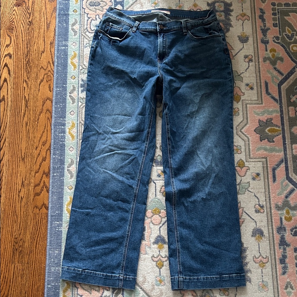 Standards & Practices Classic Wide Leg Blue Denim Jeans 18
